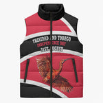 Trinidad And Tobago Independence Day Scarlet Ibis Sleeveless Puffer Jacket Steelpan Heritage National Flag