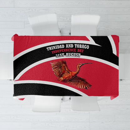 Trinidad And Tobago Independence Day Scarlet Ibis Tablecloth Steelpan Heritage National Flag