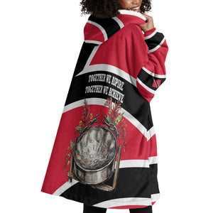 Trinidad And Tobago Independence Day Scarlet Ibis Wearable Blanket Hoodie Steelpan Heritage National Flag