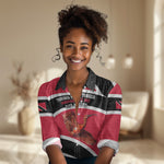 Trinidad And Tobago Independence Day Scarlet Ibis Women Casual Shirt Steelpan Heritage National Flag