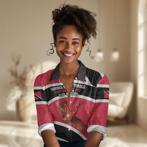Trinidad And Tobago Independence Day Scarlet Ibis Women Casual Shirt Steelpan Heritage National Flag