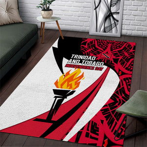 Trinidad And Tobago Independence Day Area Rug Freedom Torch Heritage Symbols