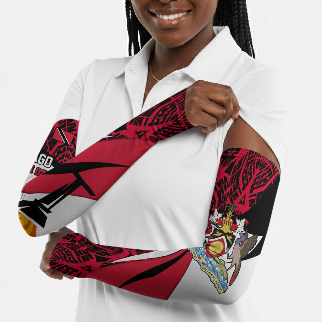Trinidad And Tobago Independence Day Arm Sleeves Freedom Torch Heritage Symbols