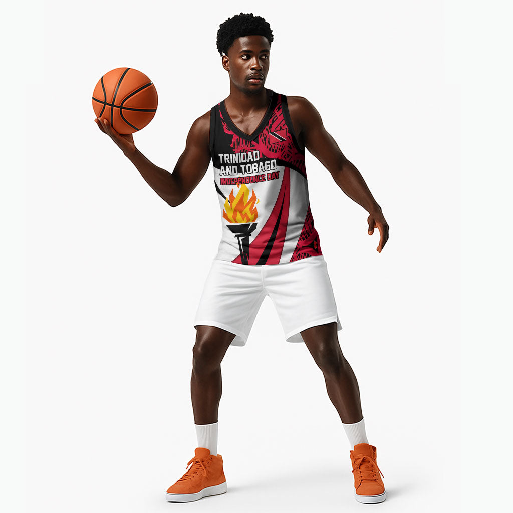 Trinidad And Tobago Independence Day Basketball Jersey Freedom Torch Heritage Symbols