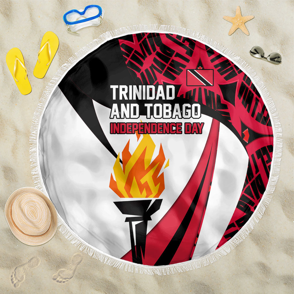 Trinidad And Tobago Independence Day Beach Blanket Freedom Torch Heritage Symbols
