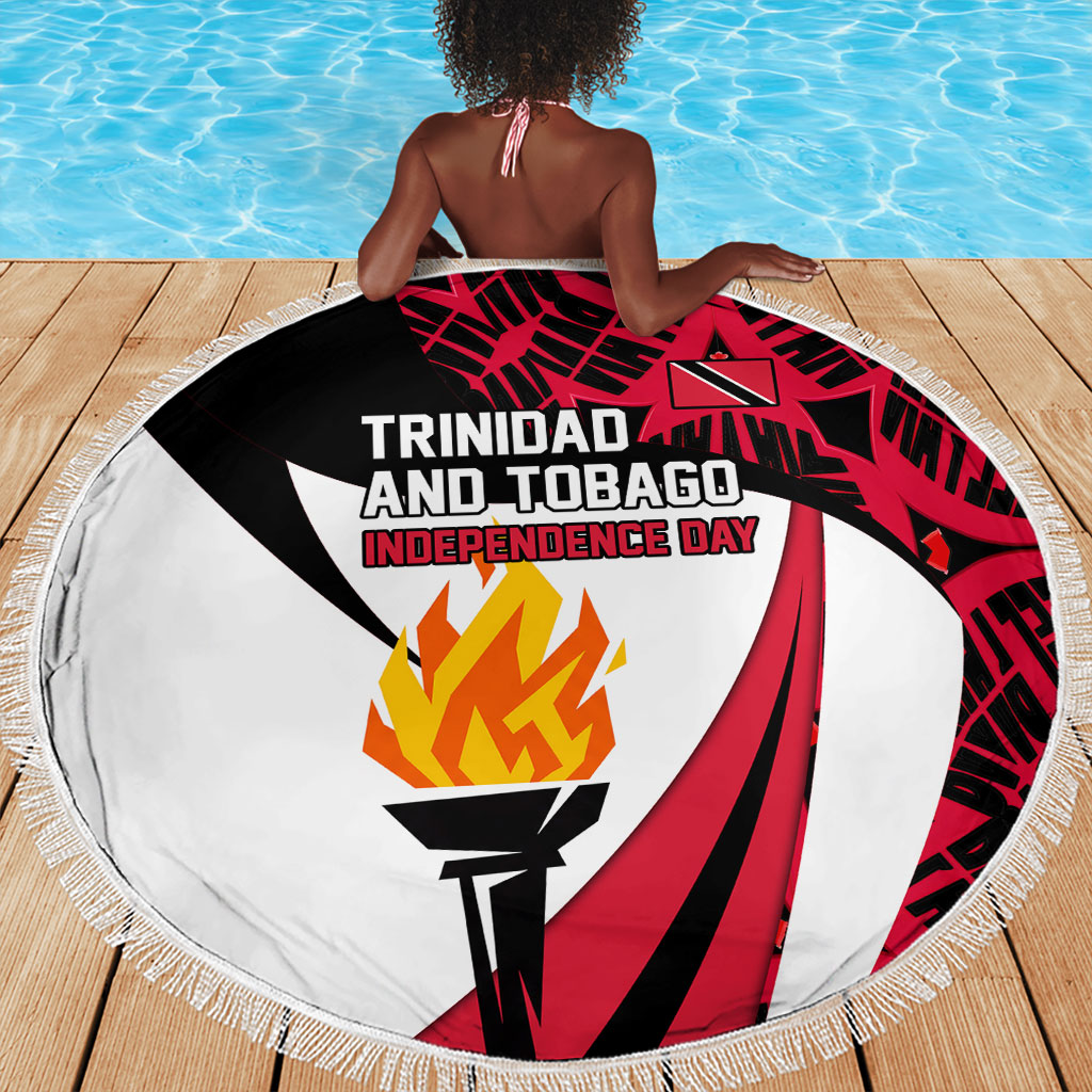 Trinidad And Tobago Independence Day Beach Blanket Freedom Torch Heritage Symbols