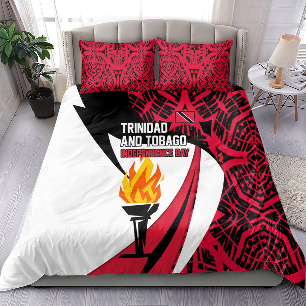 Trinidad And Tobago Independence Day Bedding Set Freedom Torch Heritage Symbols