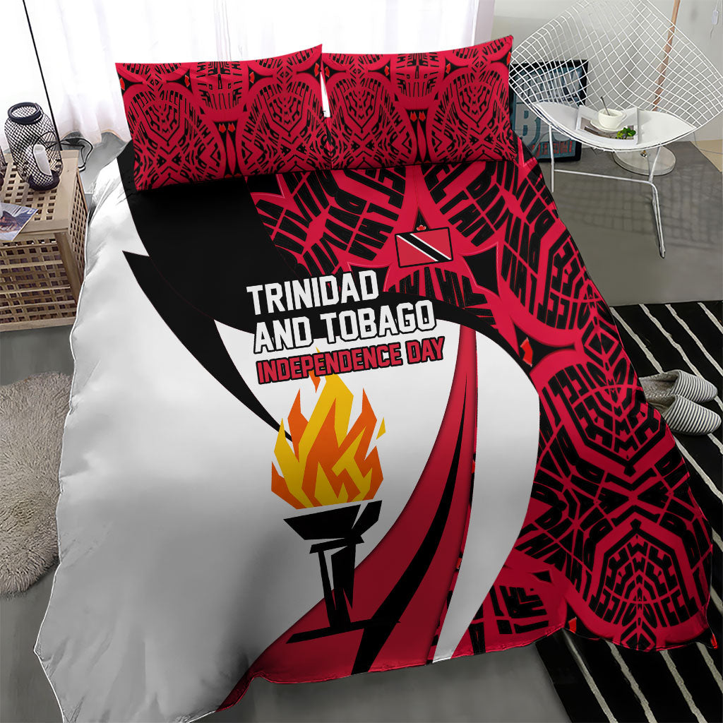 Trinidad And Tobago Independence Day Bedding Set Freedom Torch Heritage Symbols