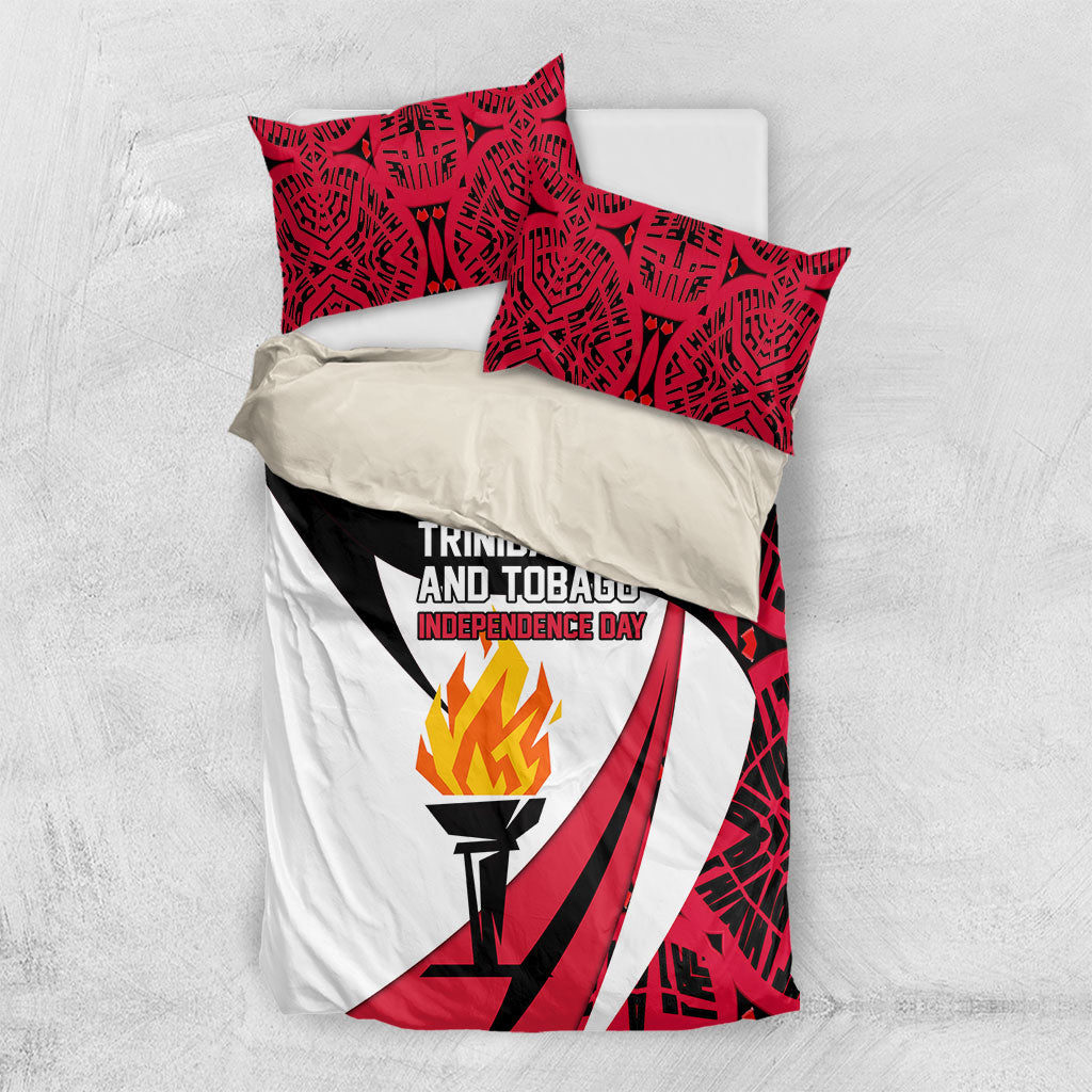 Trinidad And Tobago Independence Day Bedding Set Freedom Torch Heritage Symbols
