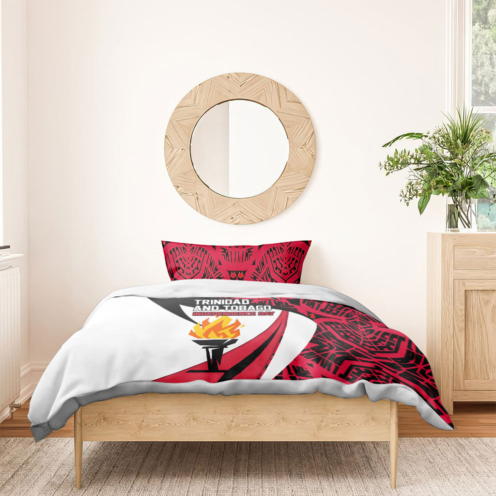 Trinidad And Tobago Independence Day Bedding Set Freedom Torch Heritage Symbols