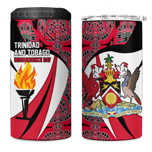 Trinidad And Tobago Independence Day 4 in 1 Can Cooler Tumbler Freedom Torch Heritage Symbols