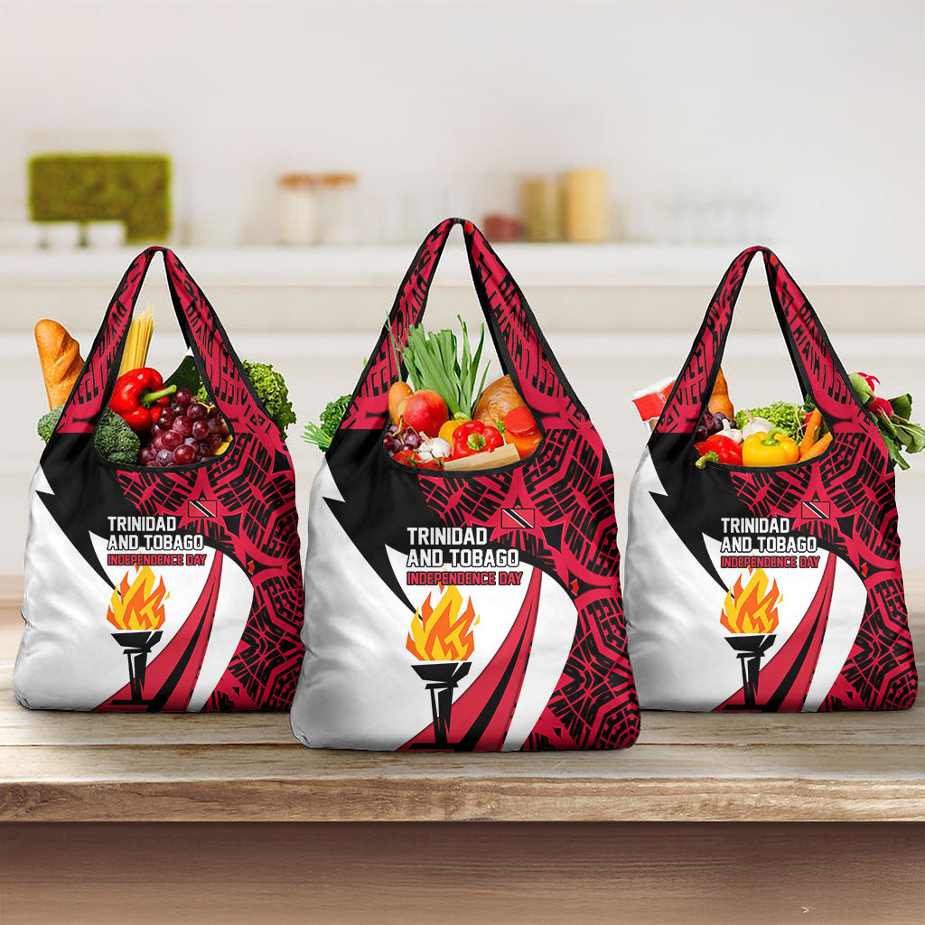 Trinidad And Tobago Independence Day Grocery Bag Freedom Torch Heritage Symbols