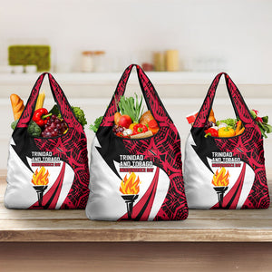 Trinidad And Tobago Independence Day Grocery Bag Freedom Torch Heritage Symbols