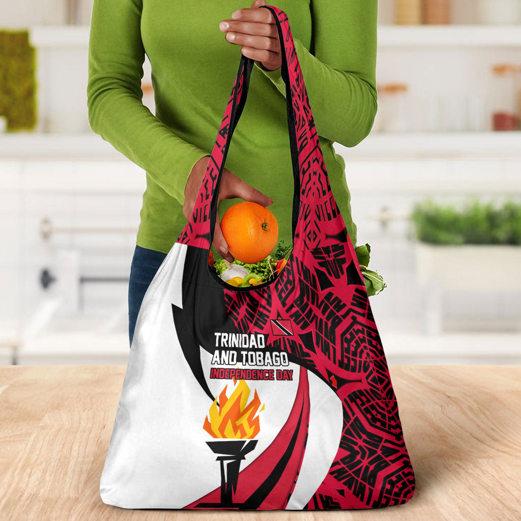 Trinidad And Tobago Independence Day Grocery Bag Freedom Torch Heritage Symbols