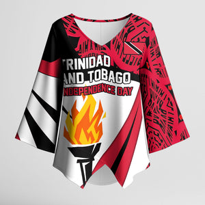 Trinidad And Tobago Independence Day Kimono Sleeve Blouse Freedom Torch Heritage Symbols