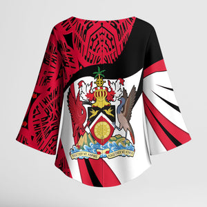 Trinidad And Tobago Independence Day Kimono Sleeve Blouse Freedom Torch Heritage Symbols