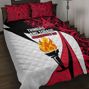 Trinidad And Tobago Independence Day Quilt Bed Set Freedom Torch Heritage Symbols