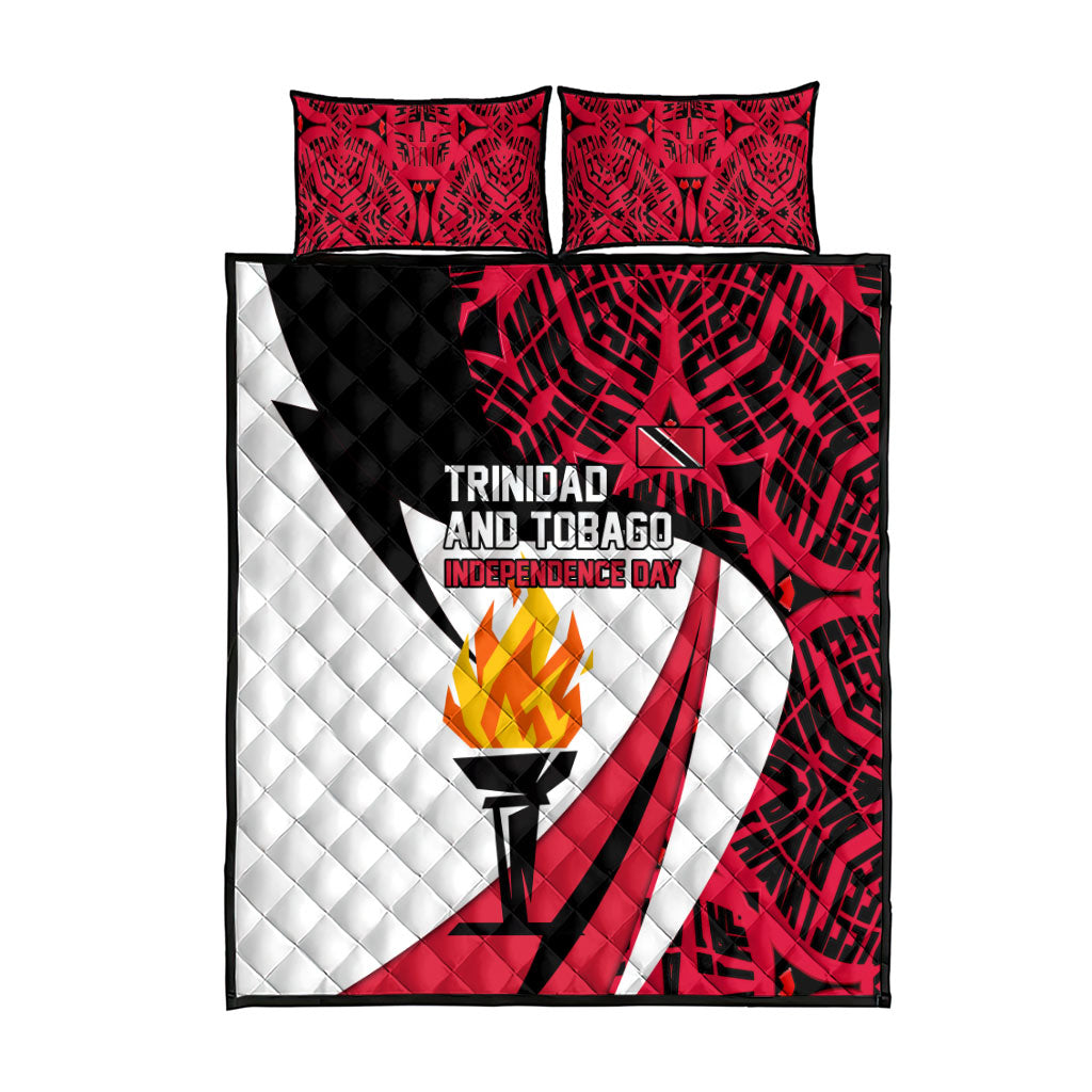 Trinidad And Tobago Independence Day Quilt Bed Set Freedom Torch Heritage Symbols
