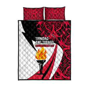 Trinidad And Tobago Independence Day Quilt Bed Set Freedom Torch Heritage Symbols