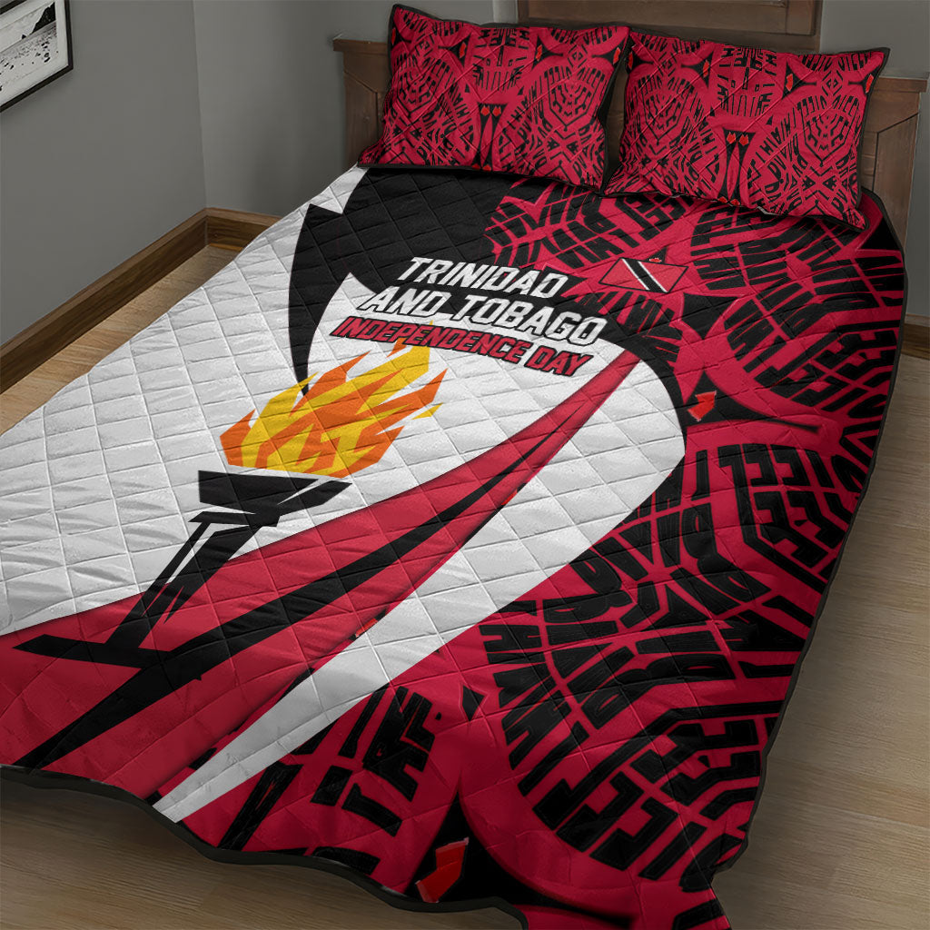 Trinidad And Tobago Independence Day Quilt Bed Set Freedom Torch Heritage Symbols