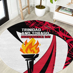 Trinidad And Tobago Independence Day Round Carpet Freedom Torch Heritage Symbols