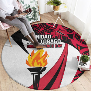 Trinidad And Tobago Independence Day Round Carpet Freedom Torch Heritage Symbols
