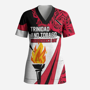 Trinidad And Tobago Independence Day Scrub Top Freedom Torch Heritage Symbols