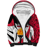 Trinidad And Tobago Independence Day Sherpa Hoodie Freedom Torch Heritage Symbols