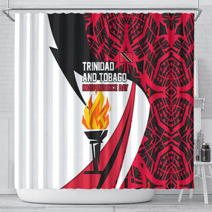 Trinidad And Tobago Independence Day Shower Curtain Freedom Torch Heritage Symbols