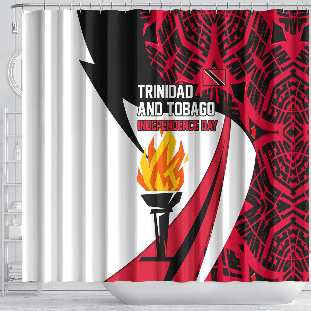 Trinidad And Tobago Independence Day Shower Curtain Freedom Torch Heritage Symbols