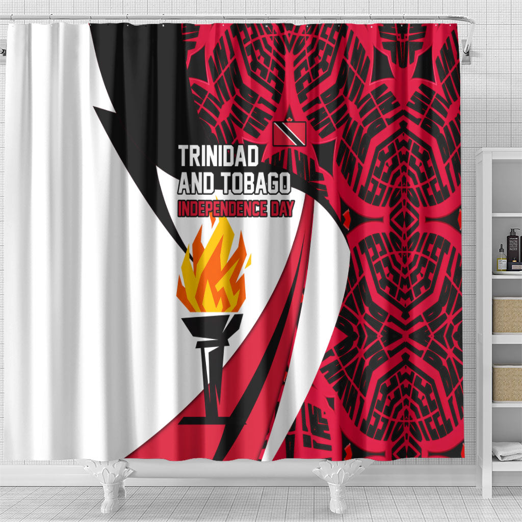 Trinidad And Tobago Independence Day Shower Curtain Freedom Torch Heritage Symbols