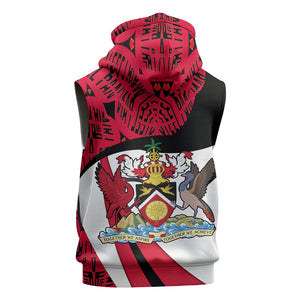 Trinidad And Tobago Independence Day Sleeveless Zip Hoodie Freedom Torch Heritage Symbols