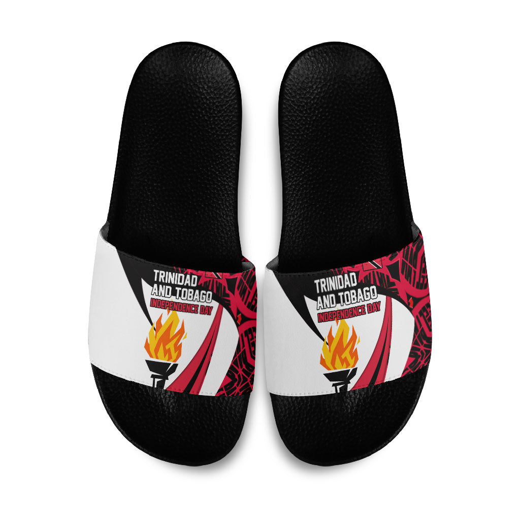 Trinidad And Tobago Independence Day Slide Sandals Freedom Torch Heritage Symbols