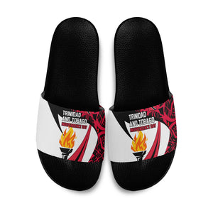 Trinidad And Tobago Independence Day Slide Sandals Freedom Torch Heritage Symbols