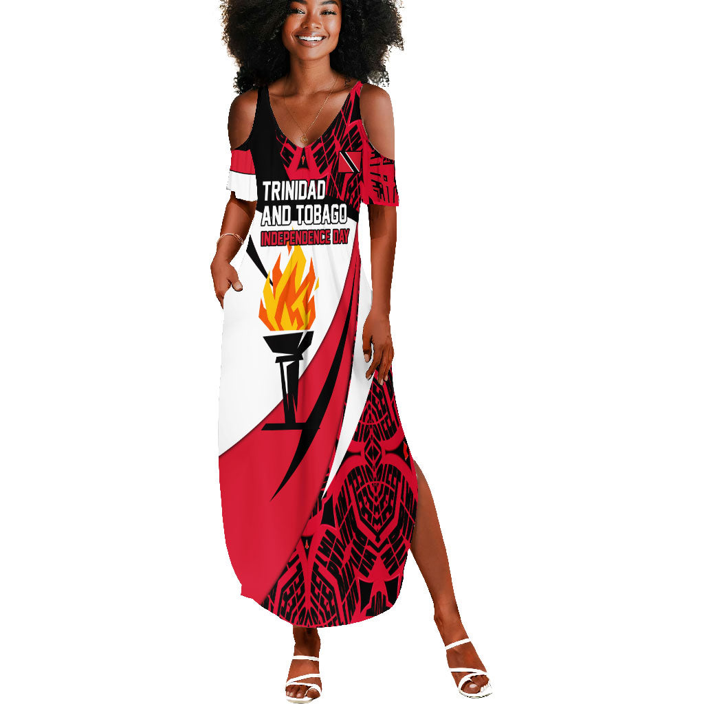 Trinidad And Tobago Independence Day Summer Maxi Dress Freedom Torch Heritage Symbols