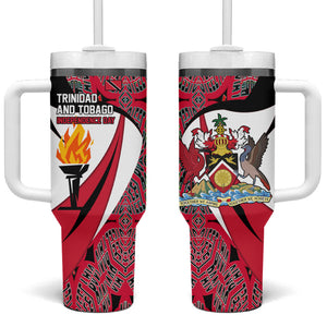 Trinidad And Tobago Independence Day Tumbler With Handle Freedom Torch Heritage Symbols