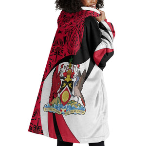 Trinidad And Tobago Independence Day Wearable Blanket Hoodie Freedom Torch Heritage Symbols