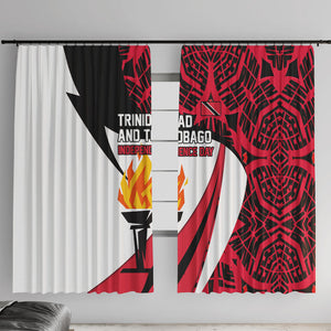 Trinidad And Tobago Independence Day Window Curtain Freedom Torch Heritage Symbols