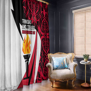 Trinidad And Tobago Independence Day Window Curtain Freedom Torch Heritage Symbols