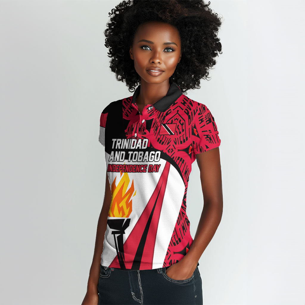 Trinidad And Tobago Independence Day Women Polo Shirt Freedom Torch Heritage Symbols