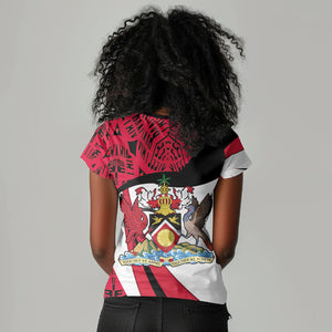 Trinidad And Tobago Independence Day Women V-Neck T-Shirt Freedom Torch Heritage Symbols