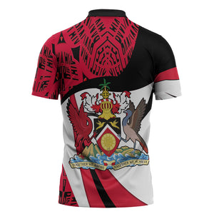 Trinidad And Tobago Independence Day Zipper Polo Shirt Freedom Torch Heritage Symbols