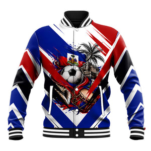 Haiti World Football Mondyal 2026 Baseball Jacket Pride Ayiti Caribbean Culture Patriotic Crest