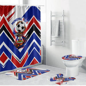 Haiti World Football Mondyal 2026 Bathroom Set Pride Ayiti Caribbean Culture Patriotic Crest
