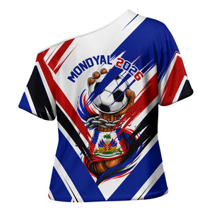 Haiti World Football Mondyal 2026 Cross Shoulder Shirt Pride Ayiti Caribbean Culture Patriotic Crest