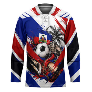 Haiti World Football Mondyal 2026 Hockey Jersey Pride Ayiti Caribbean Culture Patriotic Crest