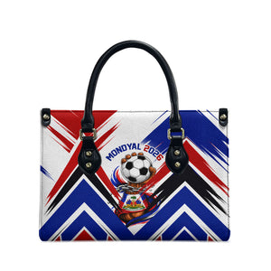 Haiti World Football Mondyal 2026 Leather Bag Pride Ayiti Caribbean Culture Patriotic Crest