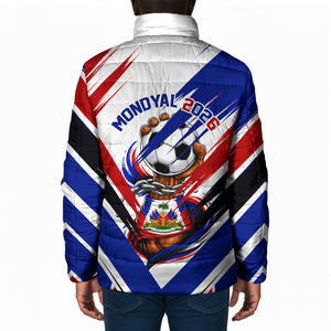 Haiti World Football Mondyal 2026 Padded Jacket Pride Ayiti Caribbean Culture Patriotic Crest