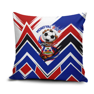 Haiti World Football Mondyal 2026 Pillow Cover Pride Ayiti Caribbean Culture Patriotic Crest