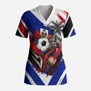 Haiti World Football Mondyal 2026 Scrub Top Pride Ayiti Caribbean Culture Patriotic Crest